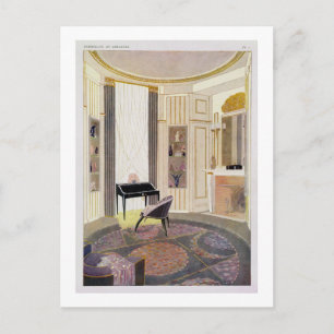 Postal Interior con mobiliario diseñado por Ruhlmann, de