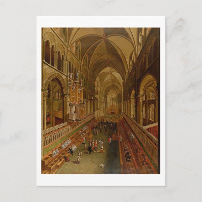 Postal Interior de la Catedral de Canterbury, c.1675-1700 (Anverso)