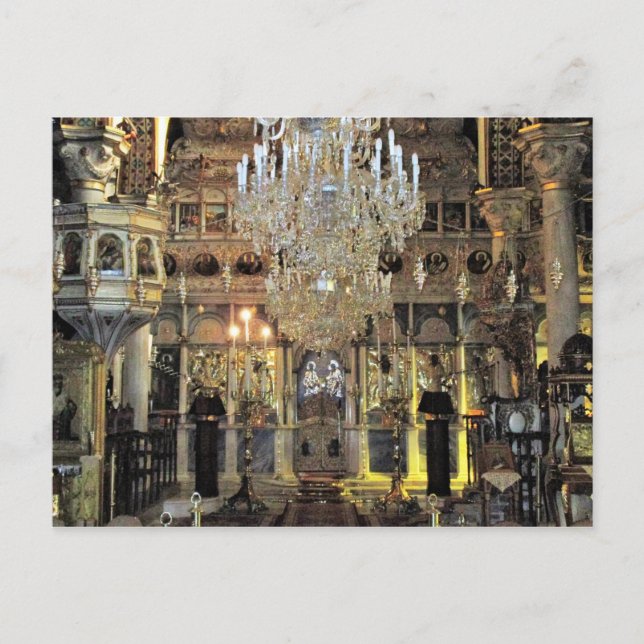 Postal Interior de la iglesia de los Metamorphis, Syros (Anverso)