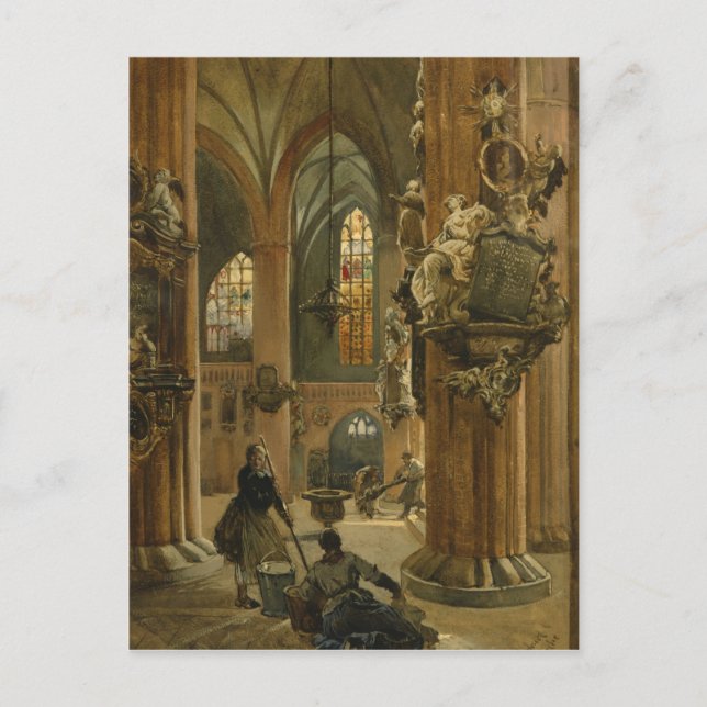 Postal Interior de la Iglesia de San Nicolás, Berlín (Anverso)