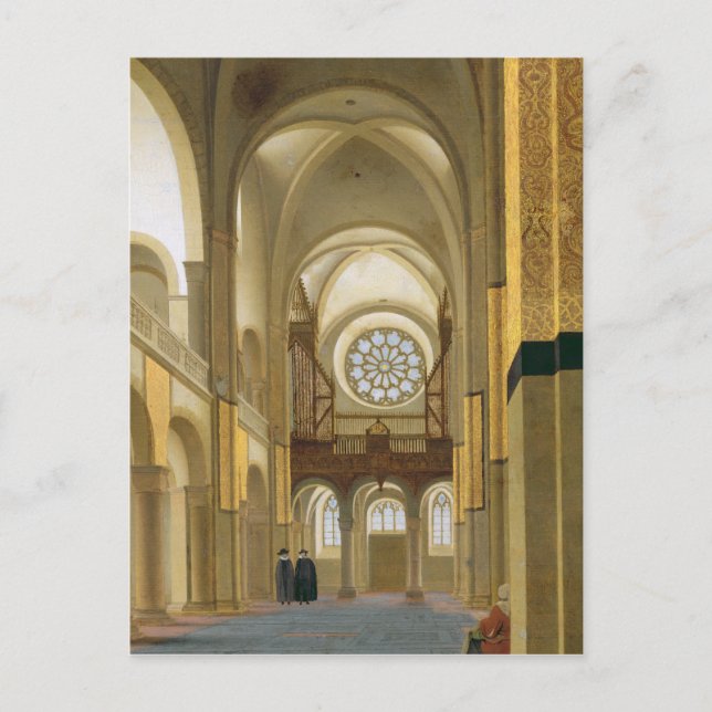 Postal Interior de la Marienkirche en Utrecht, 1638 (Anverso)