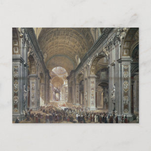 Postal Interior de San Pedro, Roma, 1867