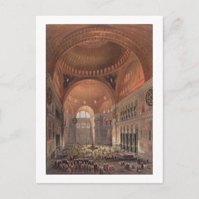 Postal Interior de Santa Sofía, Constantinopla, pub. 45,7 (Anverso)