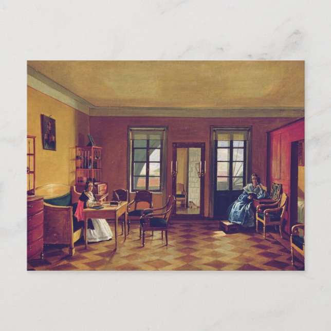 Postal Interior de un ático (Anverso)