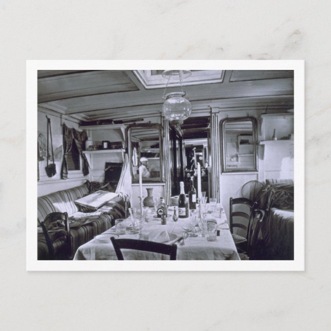 Postal Interior de un barco del Nilo (foto de b&w) (Anverso)