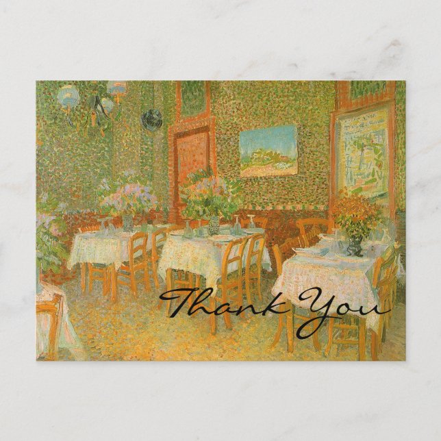 Postal Interior de un restaurante de Van Gogh (Anverso)