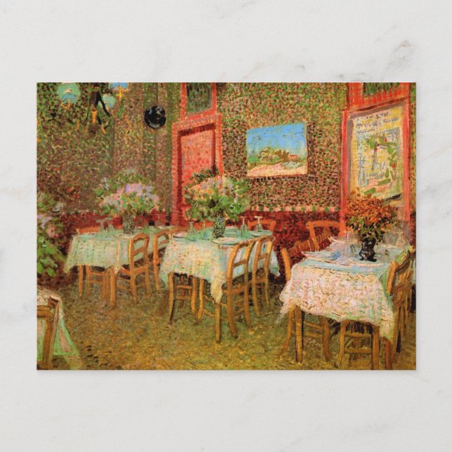 Postal Interior de un restaurante de Vincent van Gogh (Anverso)