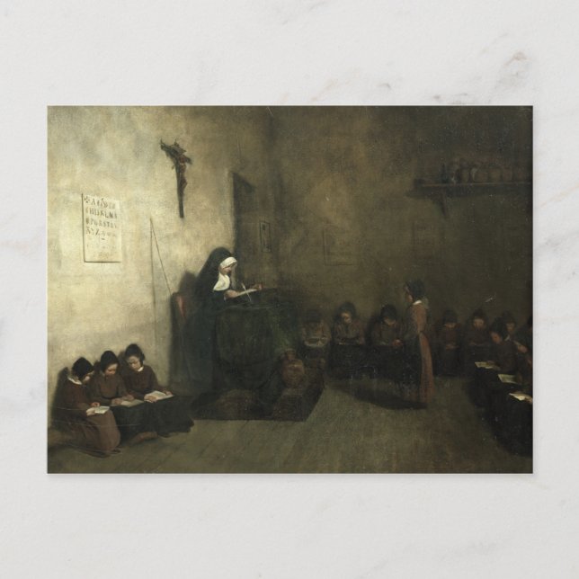 Postal Interior de una escuela para Chicas huérfanos, 185 (Anverso)
