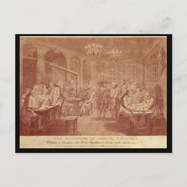Postal Interior del Café Manouri, c.1775 (Anverso)