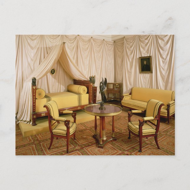 Postal Interior del dormitorio de Napoleón I 1800-03 (Anverso)
