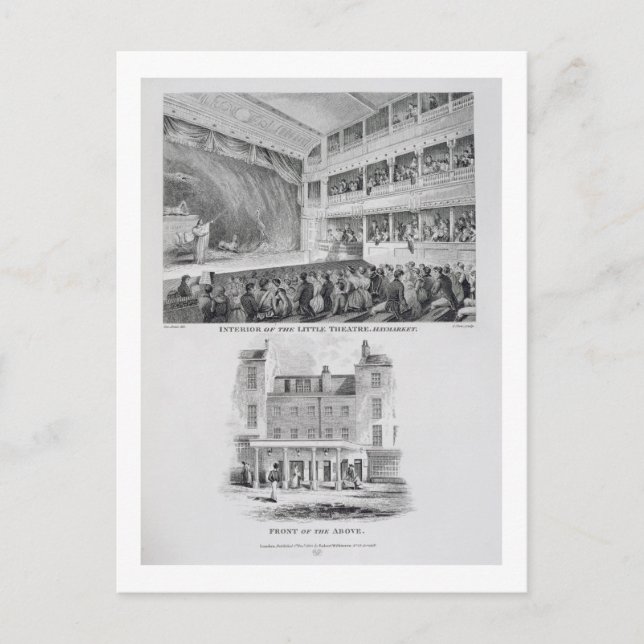 Postal Interior del Little Theatre, Haymarket en Londres (Anverso)