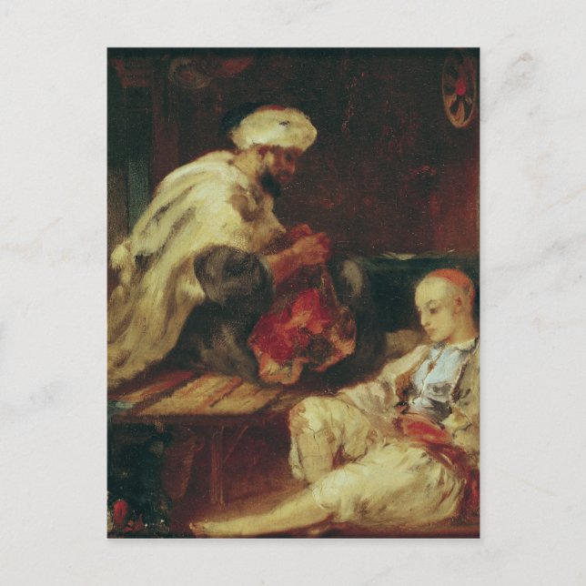 Postal Interior del taller de un sastre árabe (Anverso)