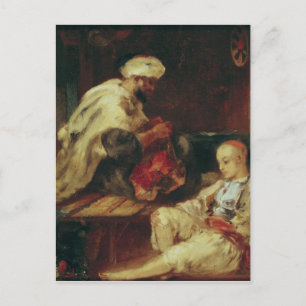 Postal Interior del taller de un sastre árabe