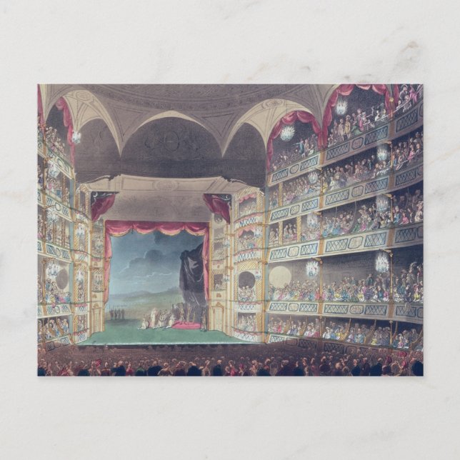 Postal Interior del Teatro Drury Lane, 1808 (Anverso)