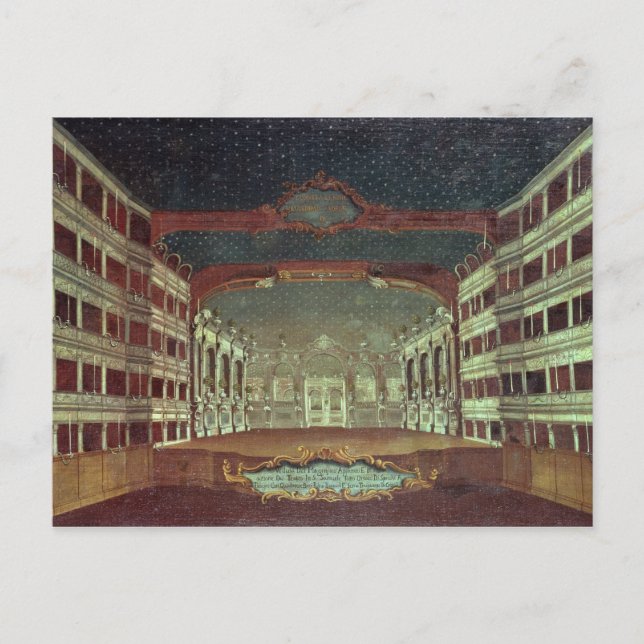 Postal Interior del Teatro San Samuele, Venecia (Anverso)