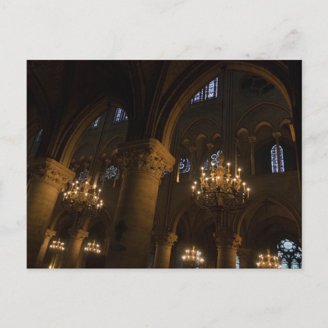 Postal Interior ornado de Notre Dame, París (Anverso)