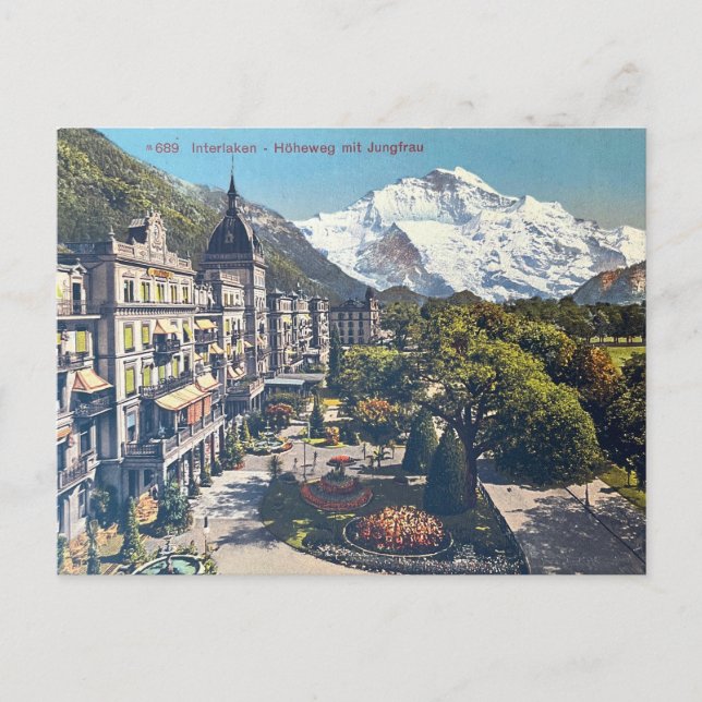 Postal interlaken postal antigua Suiza (Anverso)