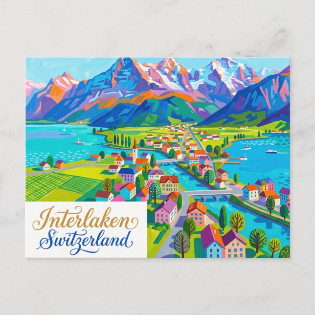 Postal Interlaken Suiza (Anverso)