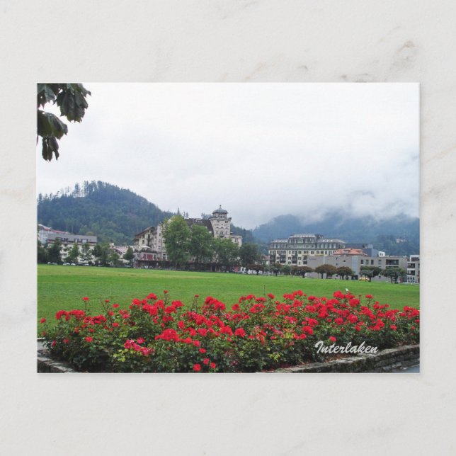 Postal Interlaken, Suiza (Anverso)