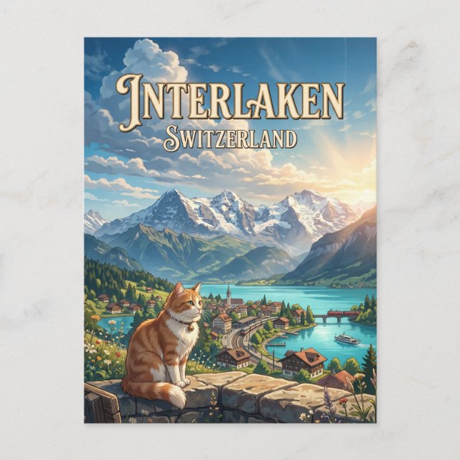 Postal Interlaken Suiza (Anverso)