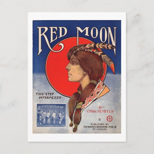 Postal Intermedio de dos pasos de Redmoon 1908 (Anverso)