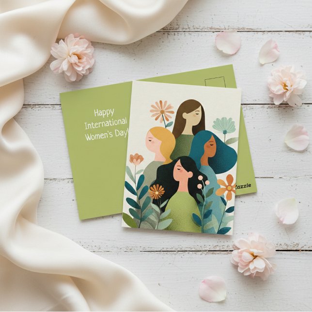 Postal International Women’s Day Card | Diverse Floral Ar (Subido por el creador)