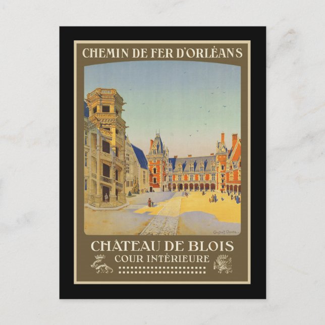 Postal intriga de Chateau de Blois Cour (Anverso)