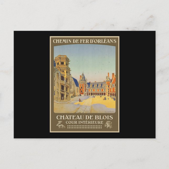 Postal intriga de Chateau de Blois Cour (Anverso)