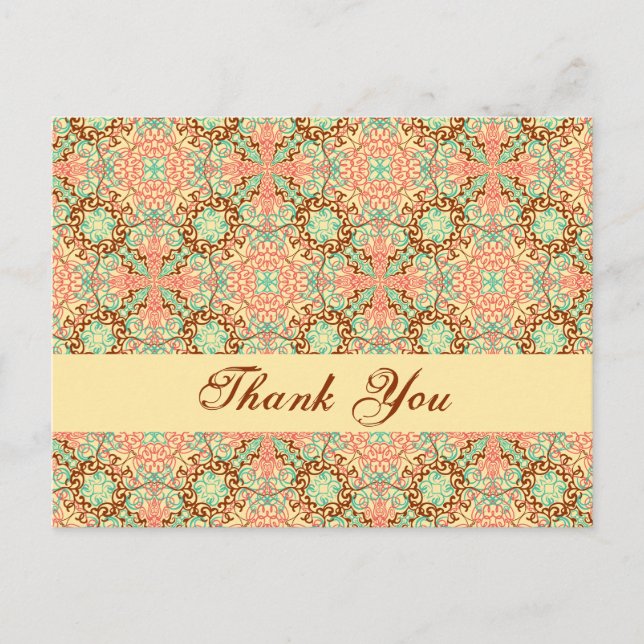 Postal Intrincado Arabesque, gracias (Anverso)