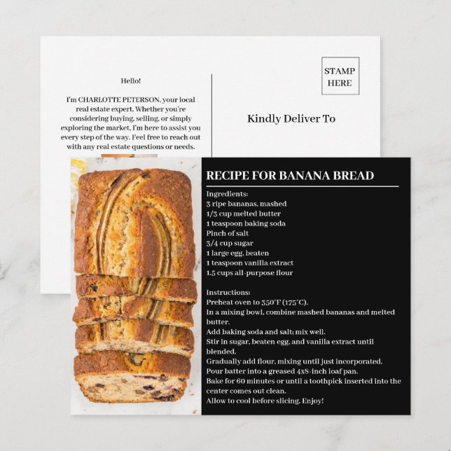 Postal Introducción a bienes raíces con receta  (Anverso / Reverso)
