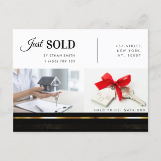 Postal Introducción al marketing inmobiliario en negro y 
