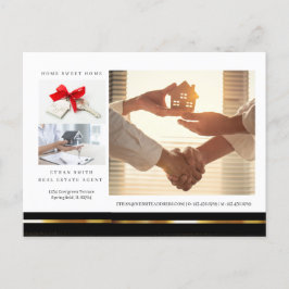 Postal Introducción al marketing inmobiliario en negro y 