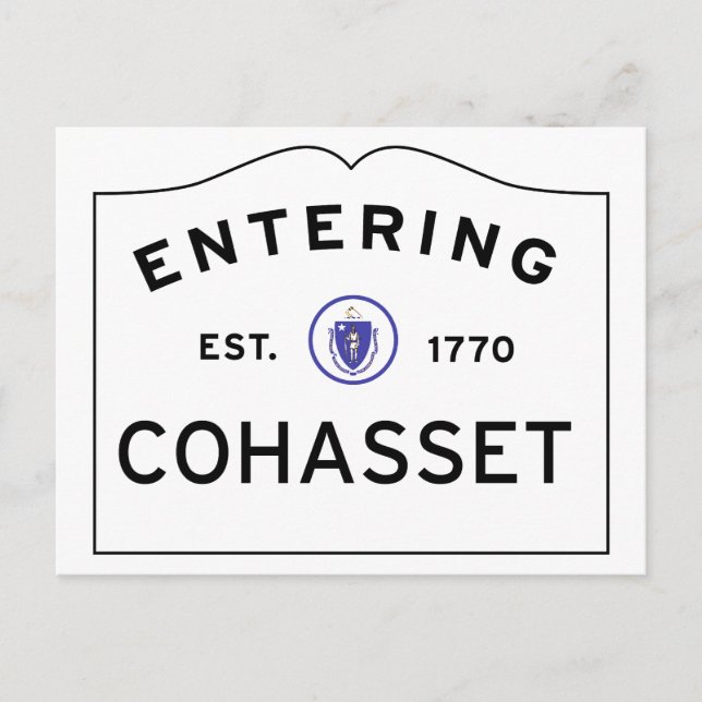 Postal Introducción al Rótulo de la calle COHASSET MASSAC (Anverso)