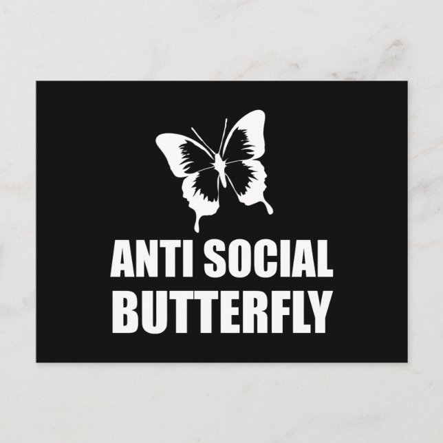 Postal Introducción divertida contra la mariposa social (Anverso)