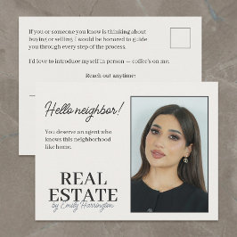 Postal Introducción Moderna Agente Inmobiliario Neutral