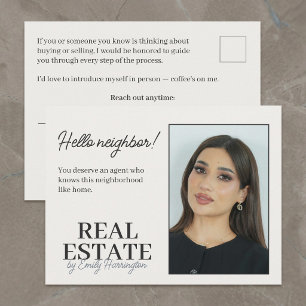 Postal Introducción Moderna Agente Inmobiliario Neutral