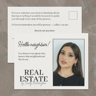 Postal Introducción Moderna Agente Inmobiliario Neutral