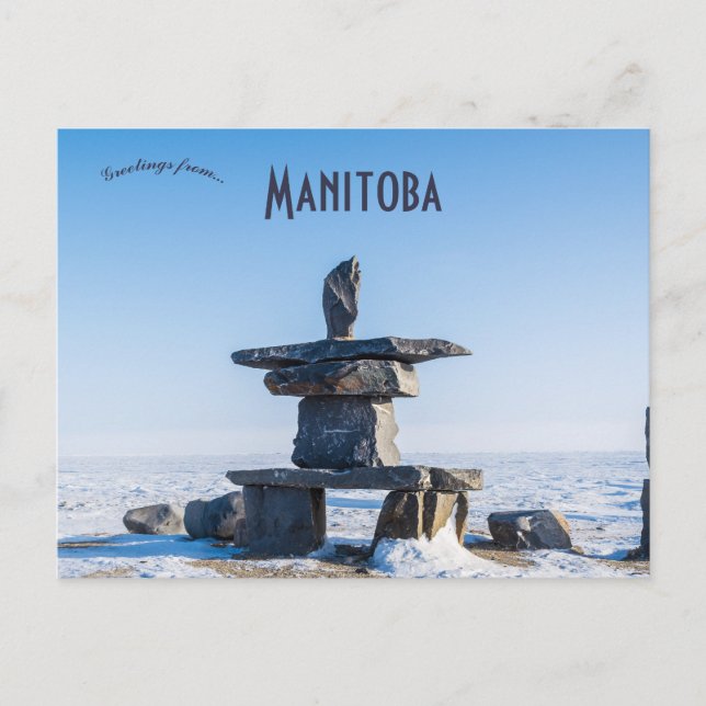 Postal Inukshuk en Churchill Manitoba Canadá (Anverso)