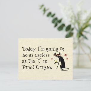 Postal Inútil como la T en Pinot Grigio Funny Wine