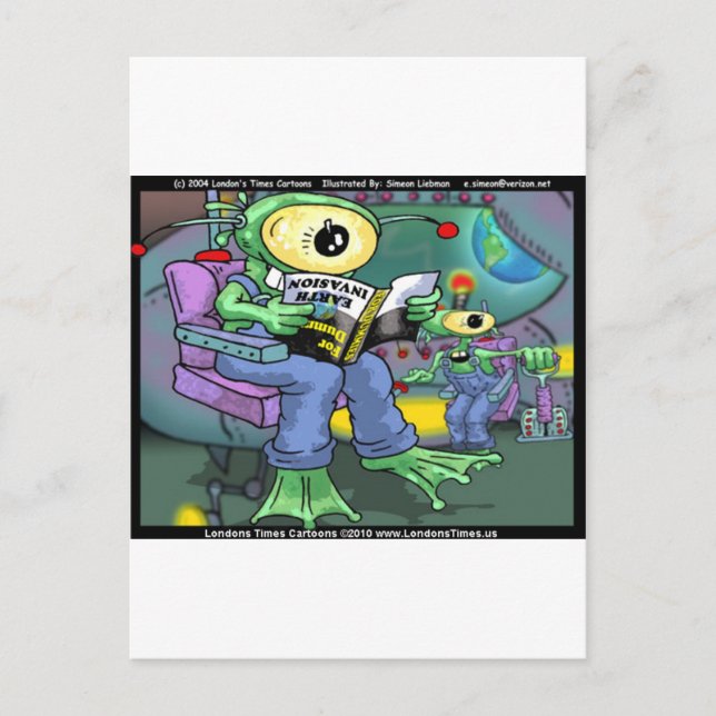 Postal Invasión de la Tierra 4 Dummies Regalos Graciosos  (Anverso)