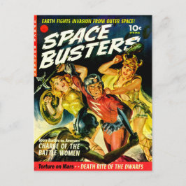 Postal Invasión espacial de bellas mujeres extranjeras