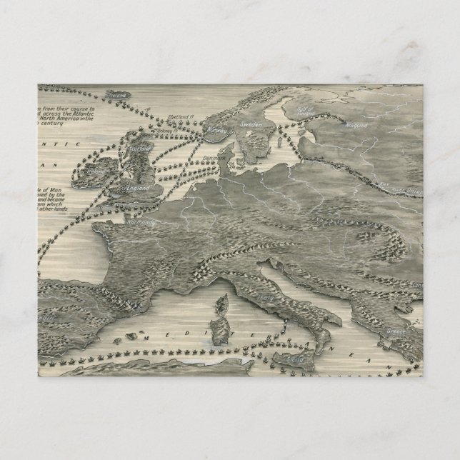 Postal Invasiones nórdicas (Anverso)