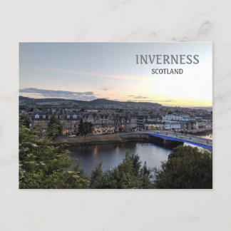 Postal Inverness, Escocia, visión de la ciudad del Reino