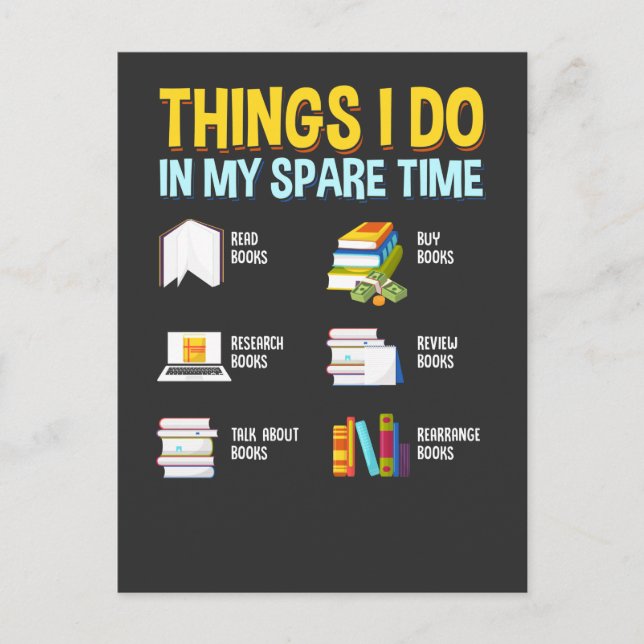 Postal Investigación divertida de lectura habla sobre lib (Anverso)