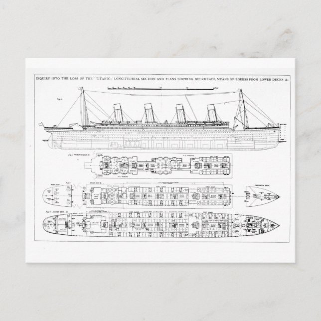 Postal Investigación sobre la pérdida del titanio: secció (Anverso)