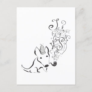 Postal Investigar todo el arte Inglés Bull Terrier