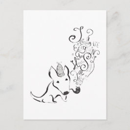 Postal Investigar todo el arte Inglés Bull Terrier