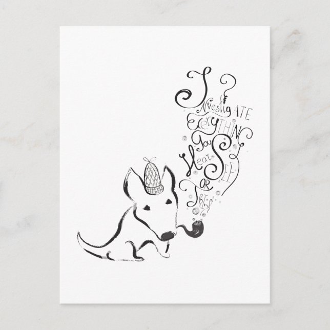 Postal Investigar todo el arte Inglés Bull Terrier (Anverso)