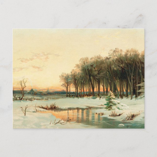 Postal Invierno de Alfred Thompson Bricher (Anverso)
