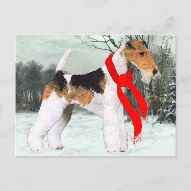 Postal Invierno de Fox Terrier (Anverso)